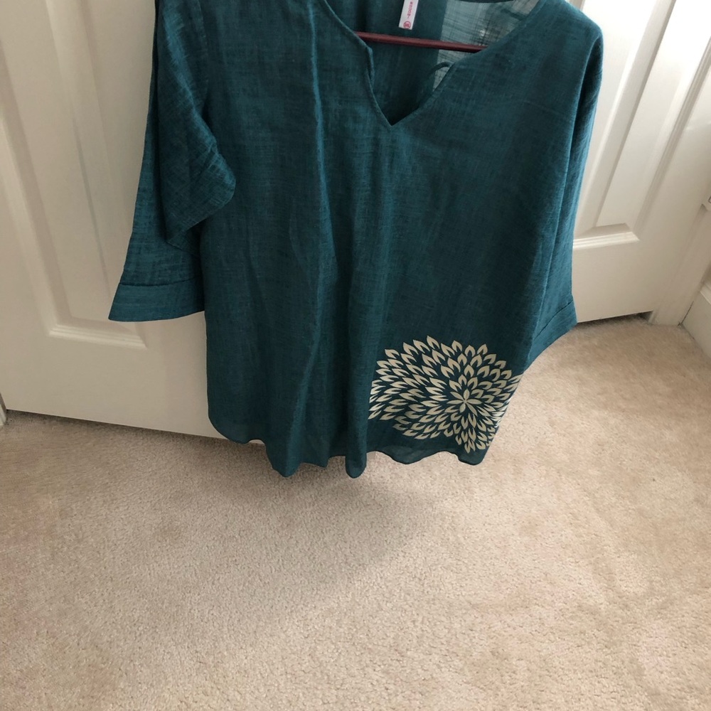 Teal Floral Women's Top
